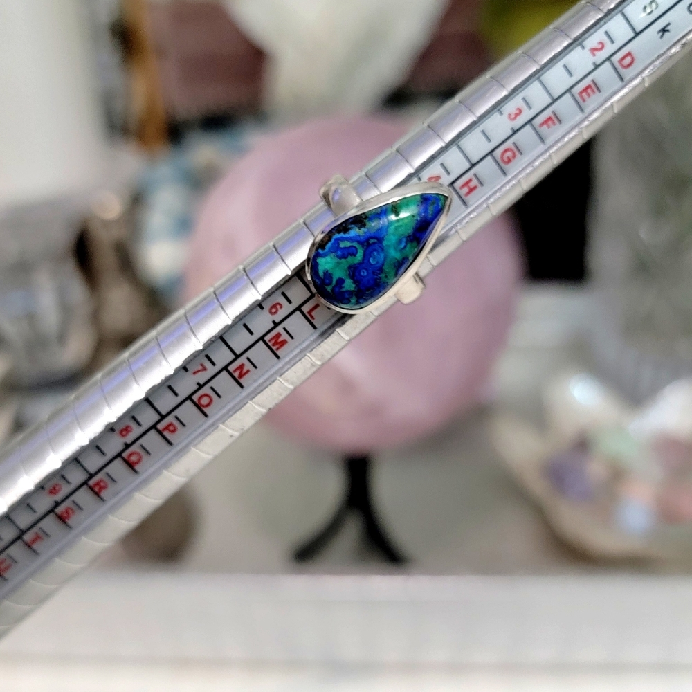 STERLING SILVER 925 Natural Azurite Gemstone Ring SIZE 5 NWOT